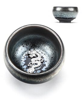 Verkoop Keramische Temmoku Glazuur Oven Change Master Cup Kantoor Retro Theekopje Kung Fu Drinkware Creatieve Lotus Draak Kleine Thee kom