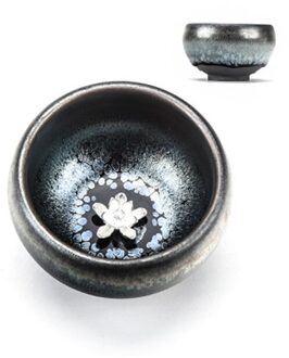 Verkoop Keramische Temmoku Glazuur Oven Change Master Cup Kantoor Retro Theekopje Kung Fu Drinkware Creatieve Lotus Draak Kleine Thee kom