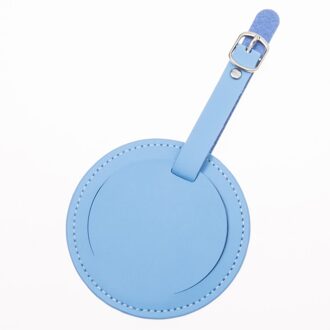 Verkoop Lederen Koffer Ronde Bagagelabel Label Zak Hanger Handtas Reizen Accessoires Naam Id Adres Tags LT27B licht blauw