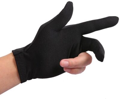 Verkoop Lycra Stoffen Borduren Linkerhand Open Drie Vinger Snooker Biljart Cue Handschoen Zwembad Fitness Accessoires