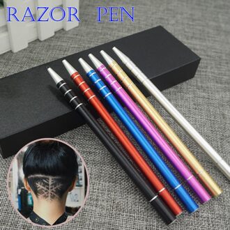 VERKOOP magic hair graveren pen scheermes pennen Wenkbrauw scheren scheermes, multicolor rvs haar carving trace pen 10 blades Dual use rood