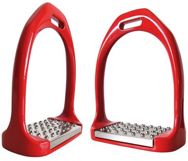 Verkoop Stijgbeugel Leathers Antislip Rvs Lichtgewicht Zadel Paardensport Veiligheid Pedaal Rijden Apparatuur rood