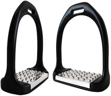 Verkoop Stijgbeugel Leathers Antislip Rvs Lichtgewicht Zadel Paardensport Veiligheid Pedaal Rijden Apparatuur zwart