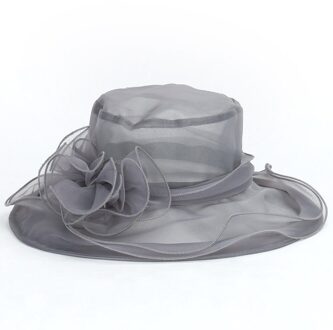 Verkoop Vrouwen Elegante Effen Kleur Bloemen Caps Wedding Kerk Jurk Hoed Emmer Kentucky Derby Zon Hoeden