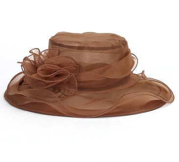 Verkoop Vrouwen Elegante Effen Kleur Bloemen Caps Wedding Kerk Jurk Hoed Emmer Kentucky Derby Zon Hoeden