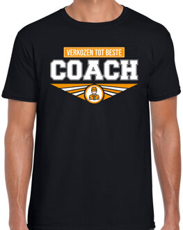 Verkozen tot beste coach t-shirt zwart heren - beroepen shirt S