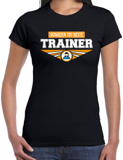 Verkozen tot beste trainer t-shirt zwart dames - Cadeau shirt 2XL