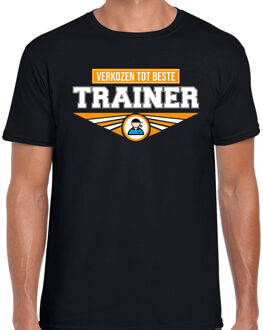 Verkozen tot beste trainer t-shirt zwart heren - Cadeau shirt M