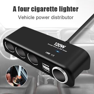 Verlengen Socket Voor Auto Ontsteker Splitter Auto Stopcontact Socket Met 1 X Ontsteker Poort + 2 X Usb-poort + 3 X Uitbreiding Poort F-Best