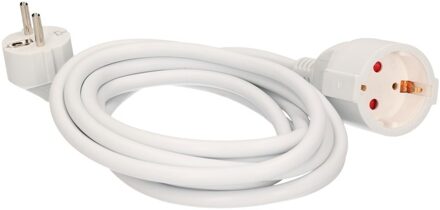 Verlengsnoer - 3 meter - randaarde - wit - 3500W - 250V