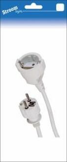 Verlengsnoer 3x1,5 wit 3 mtr