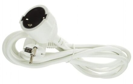 Verlengsnoer wit 5 meter geaard Multi