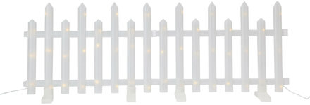 Verlichte hek omheiningen - set 8x - warm wit - led - L35 x H24,5 cm - kerstverlichting figuur