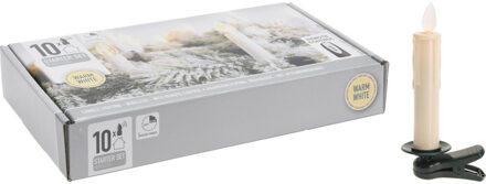 Verlichte kaarsen op clip - draadloos - 20 kaarsen - warm wit - timer