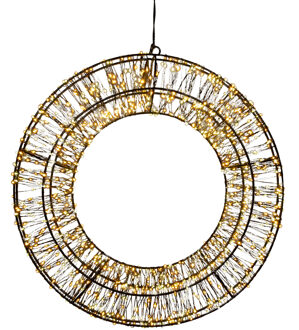 Verlichte krans/decoratie ring - D36 cm - 1200 led lampjes -warm wit