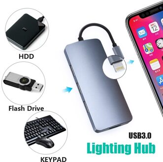 Verlichting Adapter Naar Usb 3.0 Usb 3.1 Verlichting Hub Met 3 * Usb 3.0, Verlichting, hdmi-Compatibele Hdtv Verlichting Converter