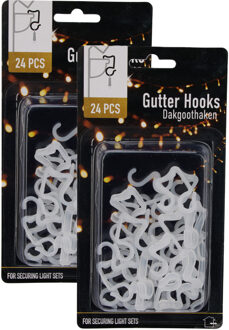 Verlichting ophanghaakjes - 48x st - dakgoot haakjes? - kerstverlichting ophangen