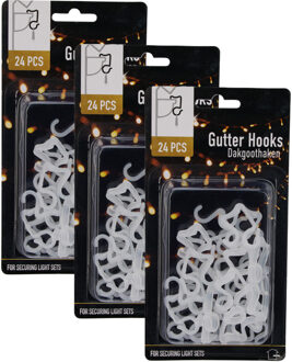 Verlichting ophanghaakjes - 72x st - dakgoot haakjes? - kerstverlichting ophangen