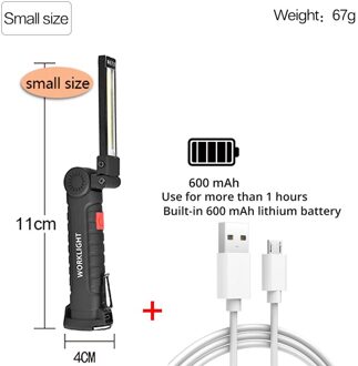 Verlichting Oplaadbare Led Zaklamp Lantaarn Inspectie Lamp Spotlight Super Bright Torch Camping Licht Cob Led Lamp kleine maat