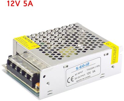 Verlichting Transformator Adapter AC100V-265V Naar Dc 12V 5A Cctv Camera Power Supply Converter Voor Led Strip Light Switch Charger w17