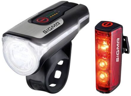 verlichtingsset Blaze & Aura 80 LED USB-oplaadbaar Rood