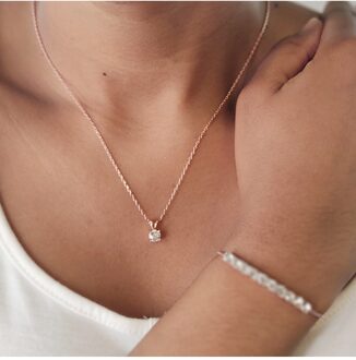 Vernice Stone Crystal Mia-set - Kristal Wit en roségoud - One Size