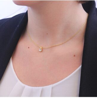 Vernice Stone hangers - Oostenrijks kristal Wit & Goud - One Size