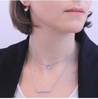 Vernice Stone hangers - Oostenrijks kristal Wit Zilver - One Size