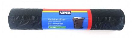 Vero 10x Gerecyclede container afvalzakken 240 liter extra groot - Vuilniszakken Zwart