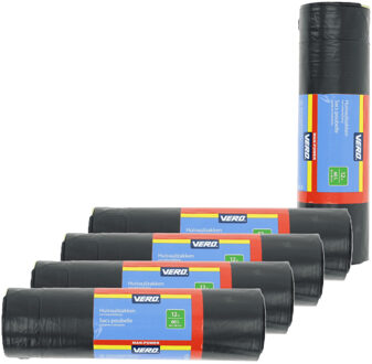 Vero Afvalzakken/vuilniszakken met trekband - 60x stuks - 60 liter - Extra sterk