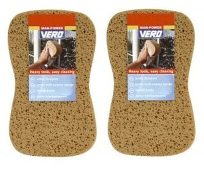 Vero grote schoonmaakspons / viscose autospons - 1x - 22 x11 cm - schoonmaakartikelen/auto wassen