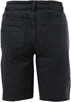 Vero Moda Brenda lange denim short met hoge taille voor dames, zwart