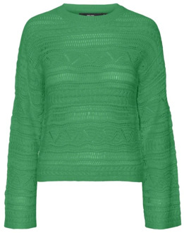 Vero Moda Bright Green O-Neck Pullover | Freewear Groen Vero Moda , Green , Dames - L,M,S,Xs