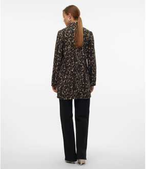 Vero Moda Dames Vero Moda Geborstelde Katrine Jas met luipaardprint in Bruin - EU 40 / UK 12