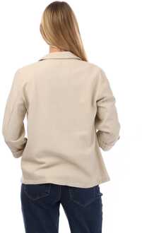 Vero Moda Damesblazer Vero Moda Jesmilo Linnen Blend Los in Naturel - maat EU 38 / UK 10