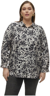 Vero Moda Dora Lang Shirt in Beige Vero Moda , Multicolor , Dames - Xl,5Xl,6Xl,4Xl