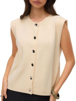Vero Moda Gold Sleeveless Button Blouse Dames