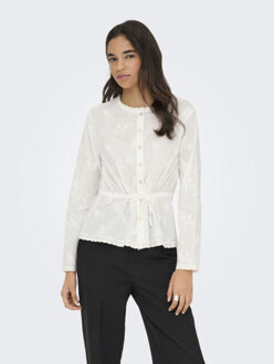 Vero Moda jdymellie l/s emb. string shirt 15370613 cloud dancer Ecru