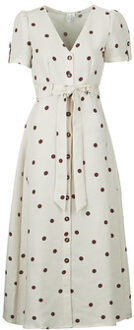 Vero Moda Lange Jurk Vero Moda VMJOAN S/S 7/8 SHIRT DRESS" Beige - S, M, L, XS