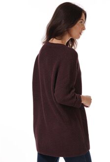 Vero Moda Leanna lange trui met V-hals voor dames, wijnrood