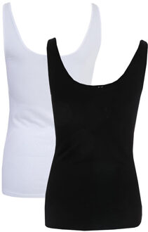 Vero Moda Maxi zachte damestanktop in zwart-wit, set van 2 Zwart en zilver - EU 36 / UK 8