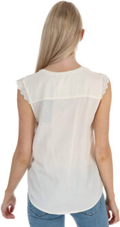 Vero Moda Nads witte mouwloze top met kanten rand voor dames - maat