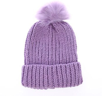 Vero Moda Nala muts met pompon, paars