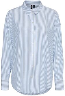 Vero Moda Nora Overhemd Dames blauw - wit - L