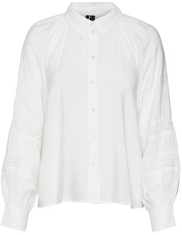 Vero Moda Snow White LS Shirt | Freewear Wit Vero Moda , White , Dames - Xl,L,M,S