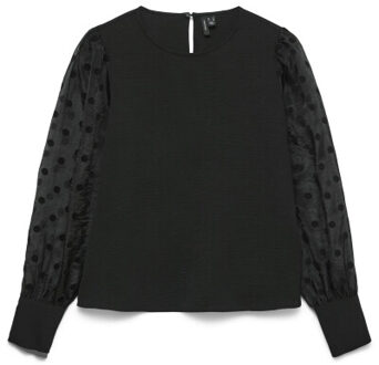 Vero Moda Vmalva detail ls top wvn Zwart