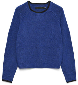 Vero Moda Vmaquarius ls o-neck raglan pullover bf kobalt Blauw - XL