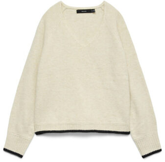 Vero Moda Vmaquarius ls v-neck raglan pullove Zwart - XL