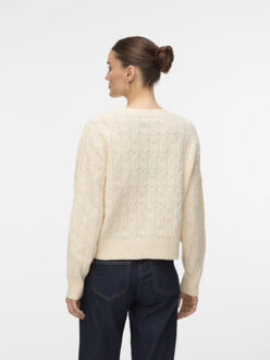 Vero Moda Vmaries ls o-neck cable pullover bf melee Grijs - S