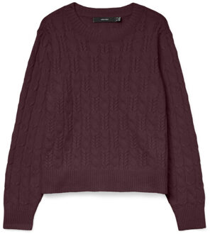 Vero Moda Vmaries ls o-neck cable pullover bf Rood